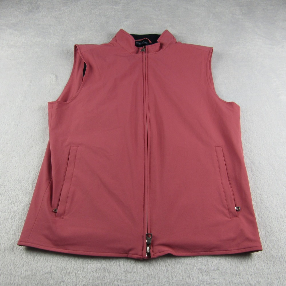 Peter Millar Vest Mens S Pink Crown Crafted Wool Lined Golf Full Zip MS19EZ501
